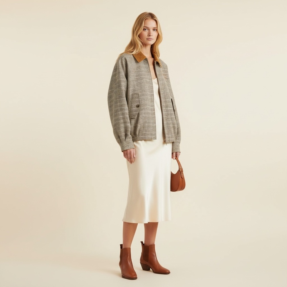 Miu Miu Checked double weave blouson jacket It36 - Picture 2 of 10
